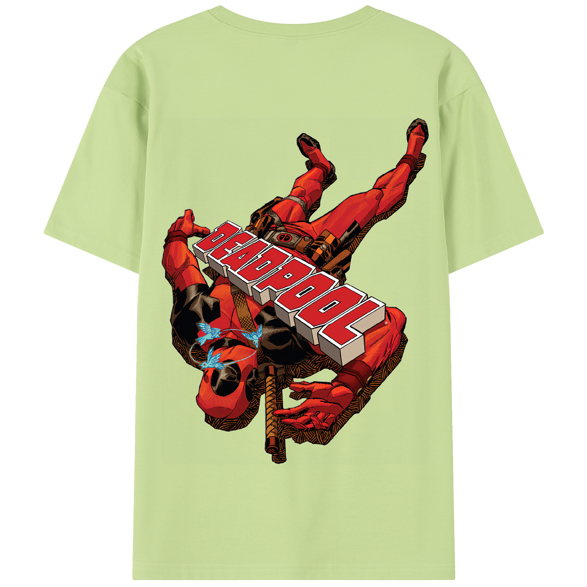 （画像用） Deadpool デッドプール 綿100％半袖Tシャツ（背面プリント）